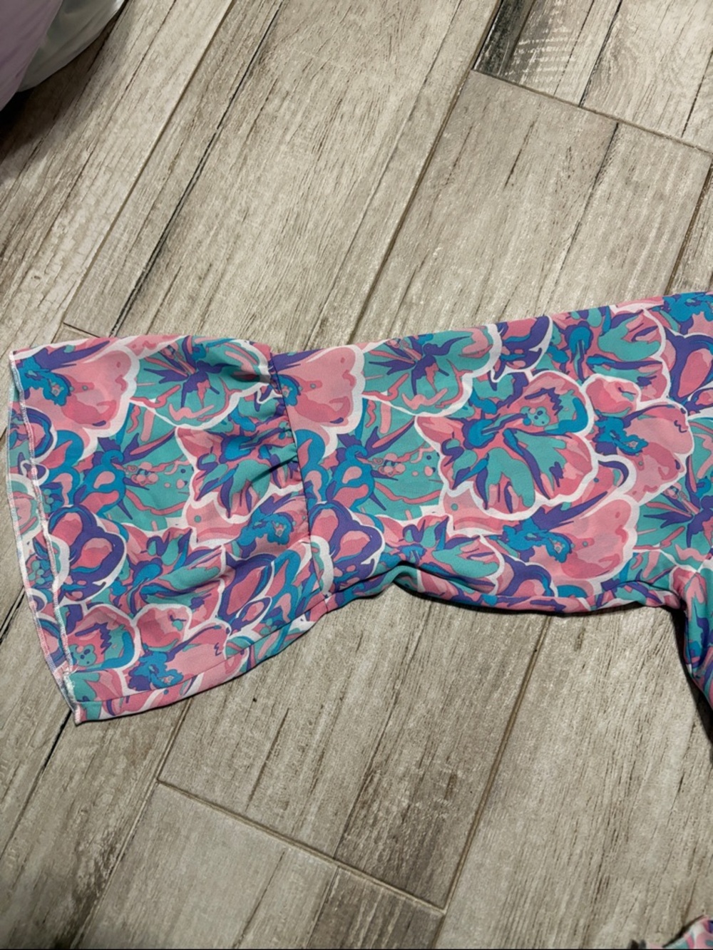 Simply Southern Floral Maxi Dress in Pink, Teal, Purple - Picture 3 of 3